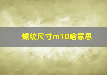 螺纹尺寸m10啥意思