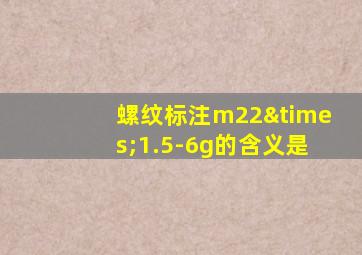 螺纹标注m22×1.5-6g的含义是