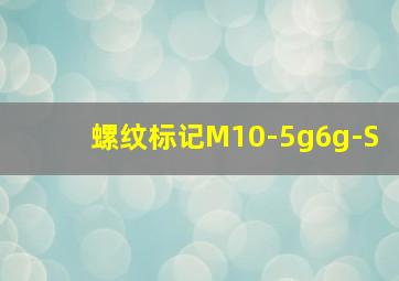 螺纹标记M10-5g6g-S