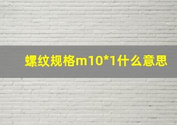 螺纹规格m10*1什么意思