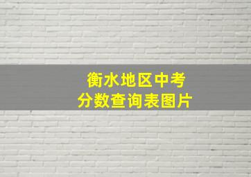 衡水地区中考分数查询表图片