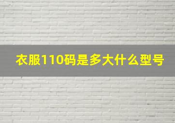 衣服110码是多大什么型号