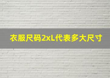 衣服尺码2xL代表多大尺寸