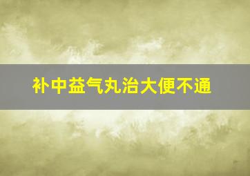 补中益气丸治大便不通