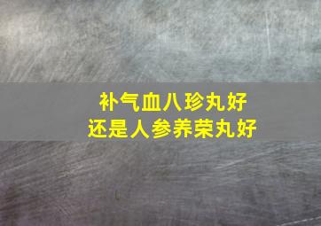 补气血八珍丸好还是人参养荣丸好