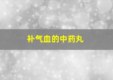 补气血的中药丸