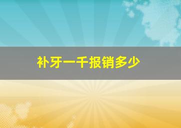 补牙一千报销多少