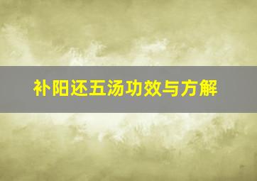 补阳还五汤功效与方解