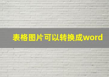 表格图片可以转换成word