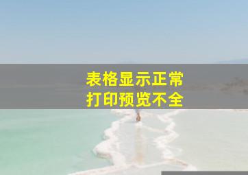 表格显示正常打印预览不全