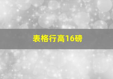 表格行高16磅