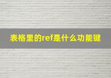 表格里的ref是什么功能键