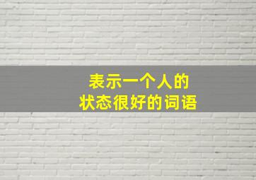 表示一个人的状态很好的词语