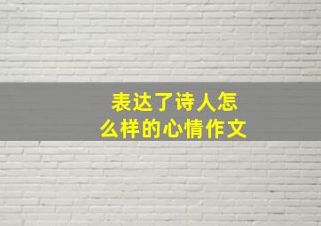 表达了诗人怎么样的心情作文