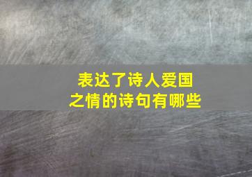 表达了诗人爱国之情的诗句有哪些