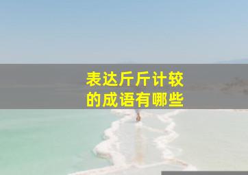 表达斤斤计较的成语有哪些