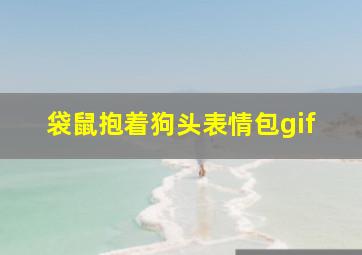 袋鼠抱着狗头表情包gif