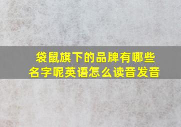 袋鼠旗下的品牌有哪些名字呢英语怎么读音发音