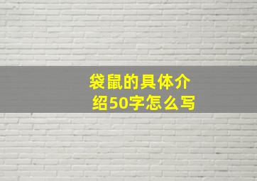 袋鼠的具体介绍50字怎么写