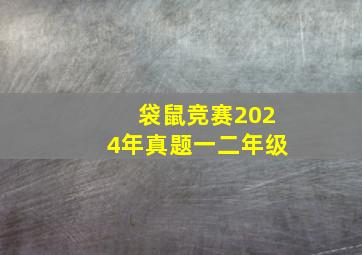 袋鼠竞赛2024年真题一二年级