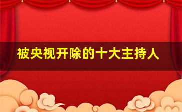 被央视开除的十大主持人