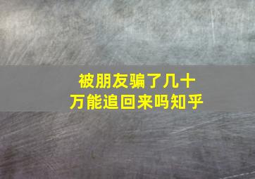 被朋友骗了几十万能追回来吗知乎