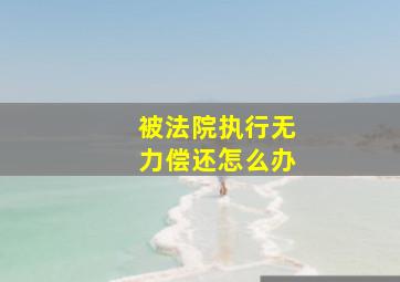 被法院执行无力偿还怎么办