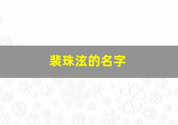 裴珠泫的名字