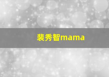 裴秀智mama