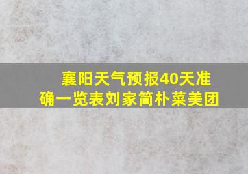 襄阳天气预报40天准确一览表刘家简朴菜美团