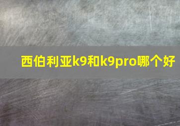 西伯利亚k9和k9pro哪个好