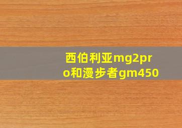 西伯利亚mg2pro和漫步者gm450