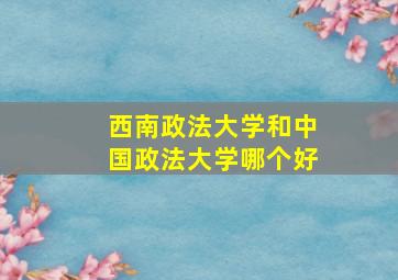 西南政法大学和中国政法大学哪个好