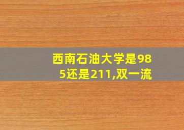 西南石油大学是985还是211,双一流