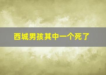 西城男孩其中一个死了