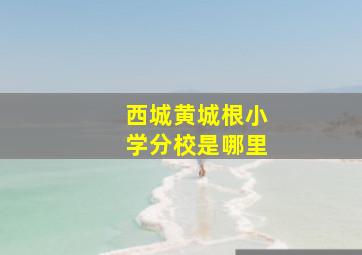 西城黄城根小学分校是哪里