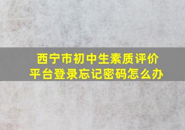 西宁市初中生素质评价平台登录忘记密码怎么办