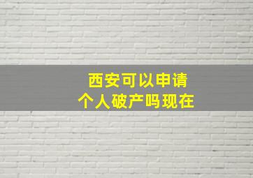 西安可以申请个人破产吗现在