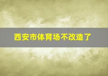 西安市体育场不改造了