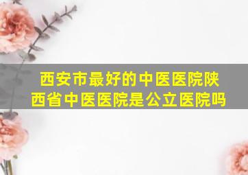 西安市最好的中医医院陕西省中医医院是公立医院吗