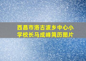 西昌市洛古波乡中心小学校长马成峰简历图片