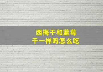 西梅干和蓝莓干一样吗怎么吃