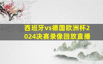 西班牙vs德国欧洲杯2024决赛录像回放直播