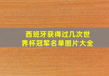 西班牙获得过几次世界杯冠军名单图片大全