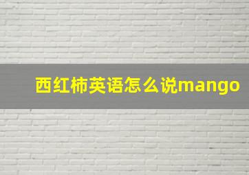 西红柿英语怎么说mango