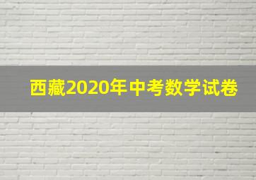 西藏2020年中考数学试卷