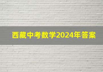 西藏中考数学2024年答案