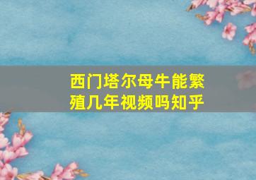 西门塔尔母牛能繁殖几年视频吗知乎