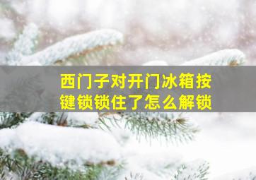 西门子对开门冰箱按键锁锁住了怎么解锁