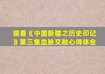 观看《中国新疆之历史印记》第三集血脉交融心得体会